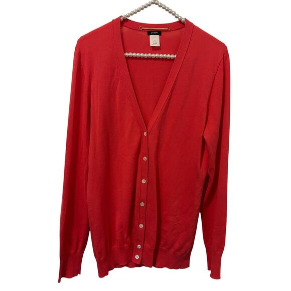 J Crew Sweater Womens Large Button Front Cardigan Classic Lightweight Layering - Picture 1 of 11